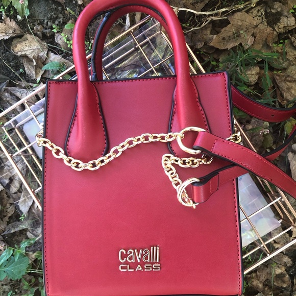 NWT Cavalli Class Fino Top Handle Phone 📱 Crossbody Bag Color Red - Picture 8 of 10